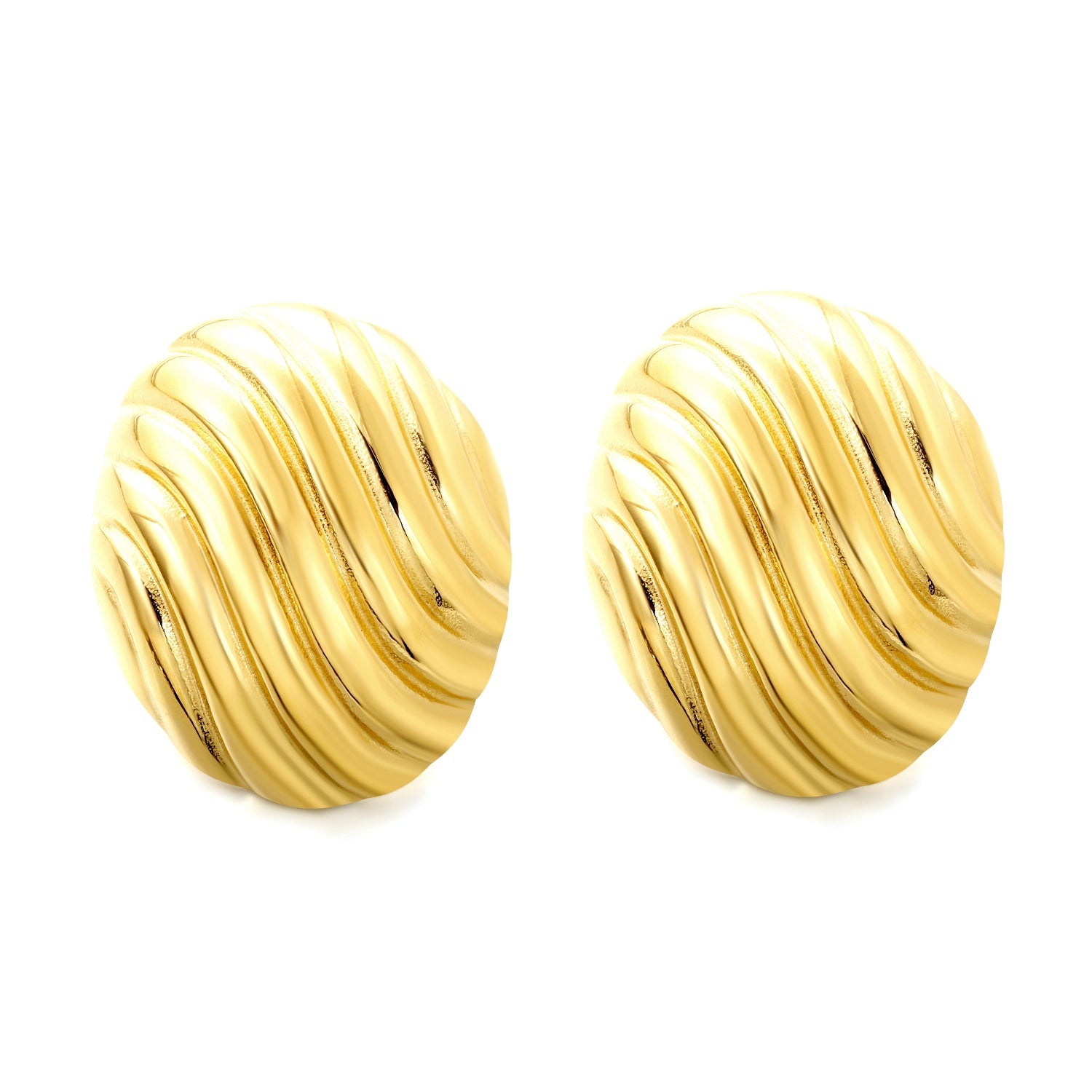 Oval Stripe Earrings 27.5*33.3mm asonjewelry